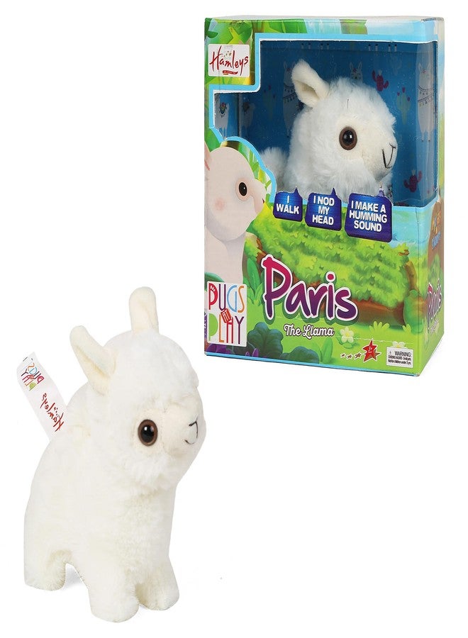 Hamleys Pugs & Play Paris The Walking Lama, Walking & Talking Soft Toy, 3Y+, White | Safe & Gift-Friendly - Image 1